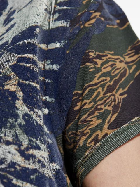Diesel eagle-print camouflage T-shirt - Blue