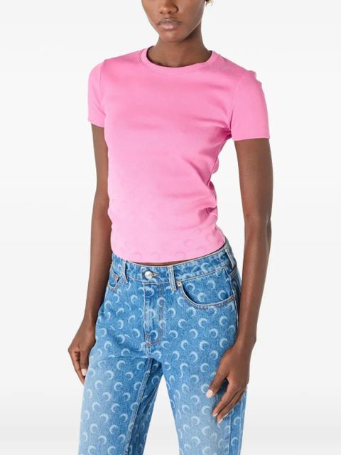 Marine Serre faded-moon baby-fit T-shirt - Pink