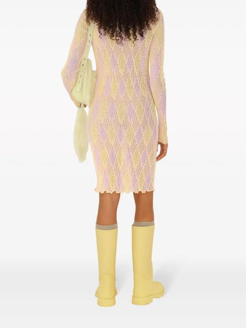 Burberry argyle ribbed-knit dress - Pink