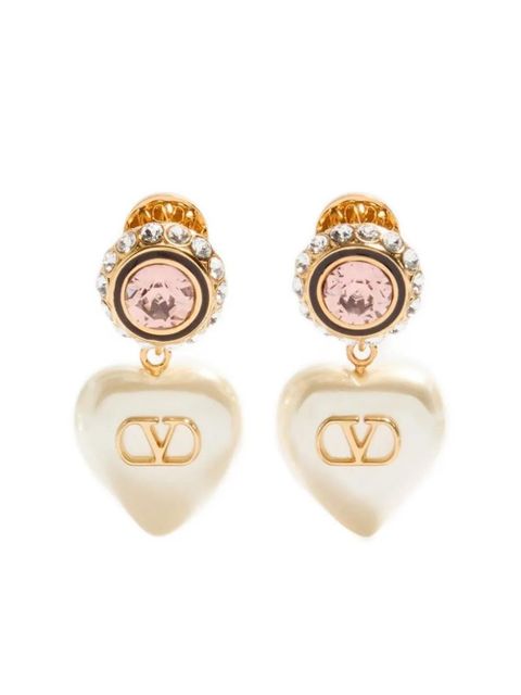 Valentino Garavani Vlogo signature heart-pendant earrings - Gold