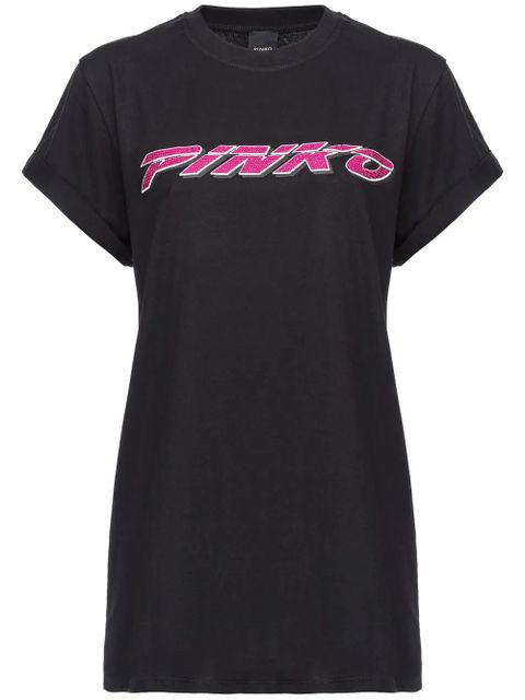 PINKO logo-embellished cotton T-shirt - Black - zdjęcie produktu nr 1