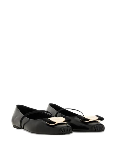Ferragamo New Vara ribbon-strap ballet flats - Black - zdjęcie produktu nr 2