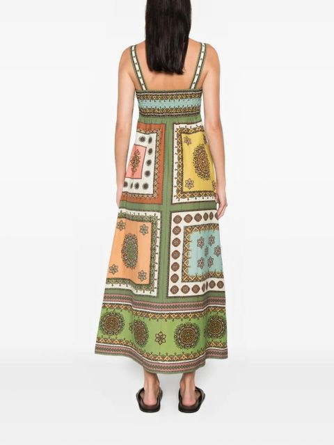 ALEMAIS Contina square-neck midi dress - Green