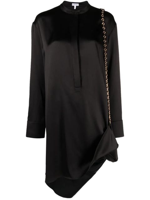 LOEWE Chain embellished silk shirtdress - Black - zdjęcie produktu nr 1