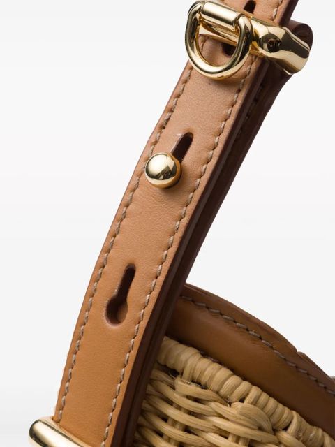 Prada Arqué woven shoulder bag - Neutrals