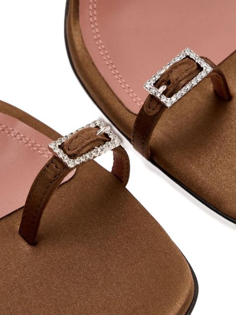 Amina Muaddi 105mm Adut crystal-buckle sandals - Brown - zdjęcie produktu nr 2