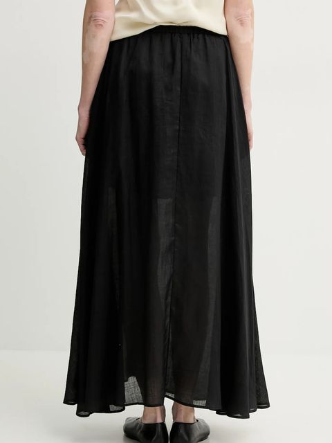 ISABELLE BLANCHE spódnica lniana kolor czarny maxi rozkloszowana IS25SS-G093-T019