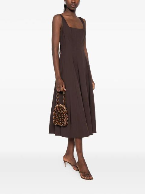 STAUD Wells square-neck midi dress - Brown - zdjęcie produktu nr 2