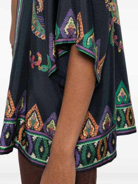 ETRO paisley trim jacket - Blue