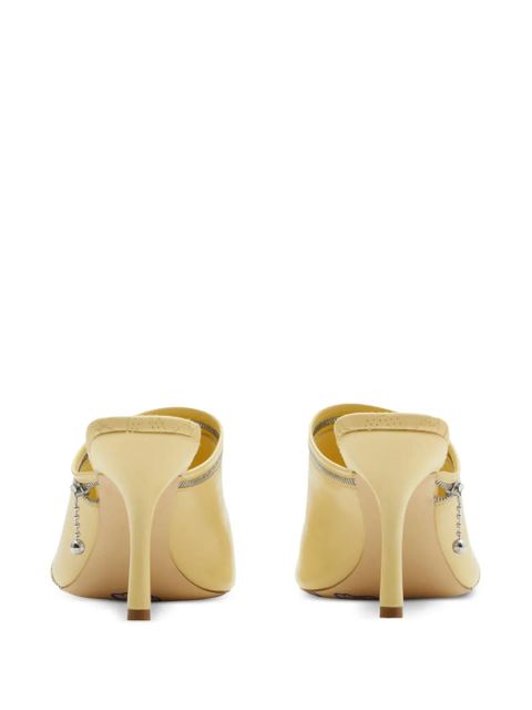 Burberry 85mm decorative-zip leather sandals - Yellow - zdjęcie produktu nr 2