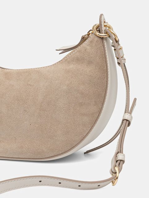 Tommy Hilfiger torebka zamszowa kolor beżowy AW0AW17537 - zdjęcie produktu nr 2