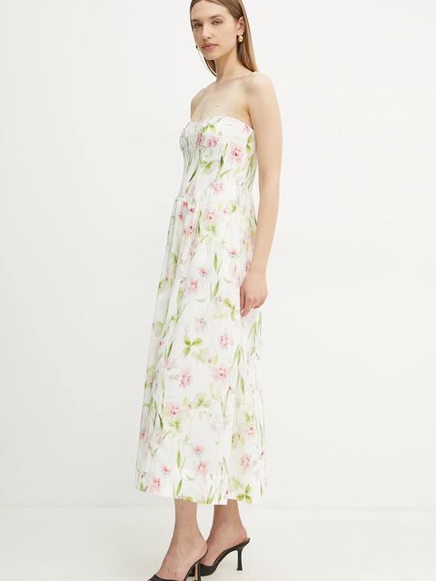 Bardot sukienka kolor biały midi rozkloszowana 58164DB3 - zdjęcie produktu nr 2