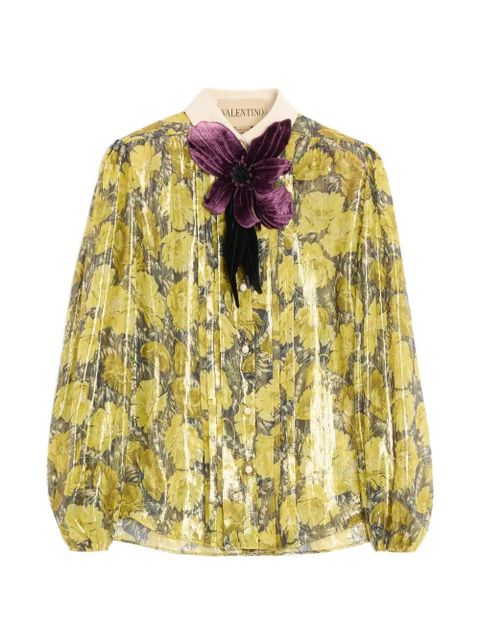 Valentino Garavani lurex shirt with Après L'Hiver Poppies print - Yellow - zdjęcie produktu nr 1