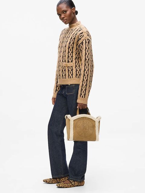 Karl Lagerfeld torebka zamszowa K/CIRCLE kolor brązowy A4W30087