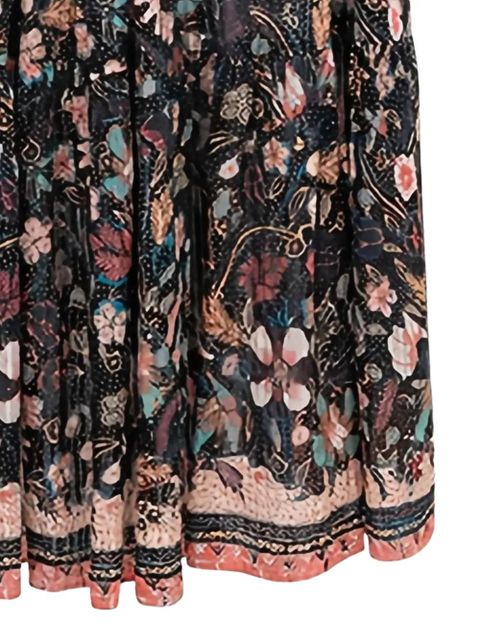 Ulla Johnson floral-print tiered skirt - Black - zdjęcie produktu nr 2