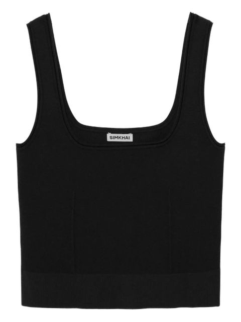 Simkhai Uri square-neck ribbed top - Black - zdjęcie produktu nr 1