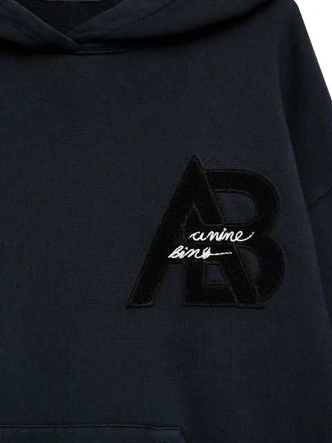 ANINE BING The Jaci logo-appliqué hoodie - Blue