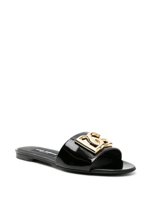 Dolce & Gabbana DG-logo leather slides - Black - zdjęcie produktu nr 2