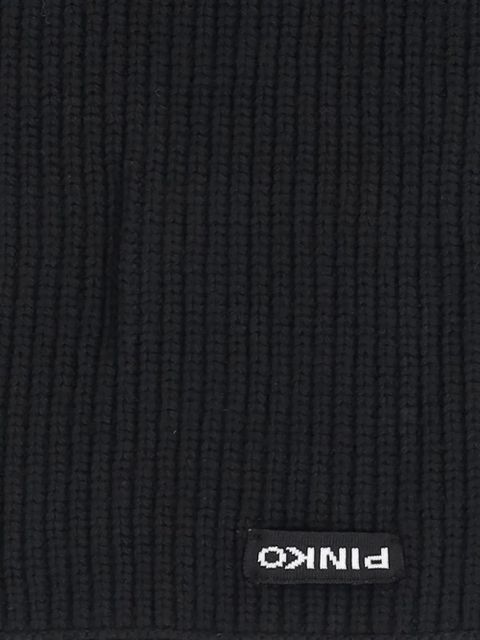 PINKO ribbed logo-patch scarf - Black - zdjęcie produktu nr 2