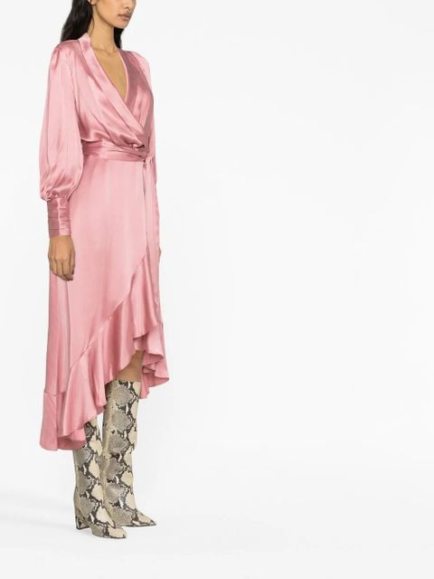 ZIMMERMANN ruffle-trim silk dress - Pink