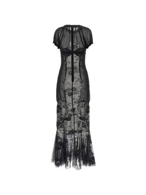 The Attico lace tulle midi dress - Black - zdjęcie produktu nr 2
