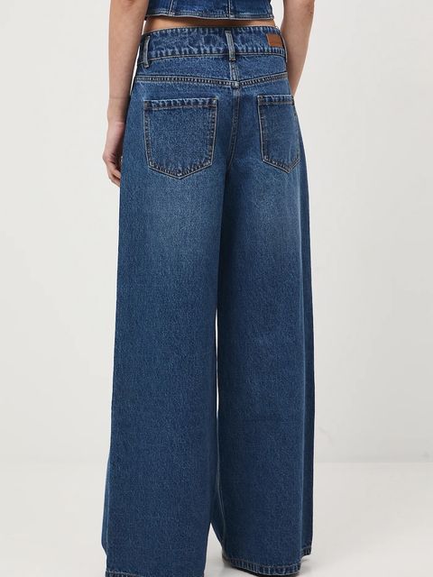 Medicine jeansy bawełniane damskie kolor granatowy