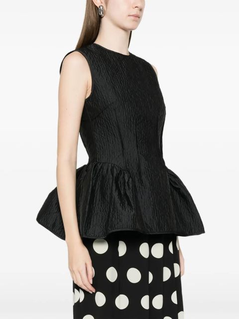 Cecilie Bahnsen Cbdaimi peplum texture top - Black