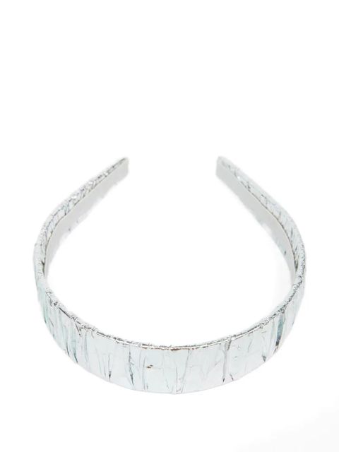 MM6 Maison Margiela logo-plaque headband - Silver - zdjęcie produktu nr 1