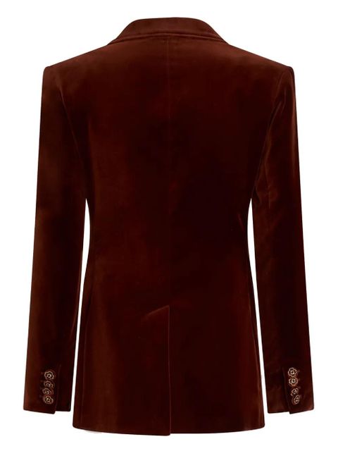 ETRO double-breasted velvet blazer - Brown