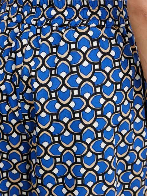 Weekend Max Mara spodnie bawełniane damskie kolor niebieski szerokie high waist 2515131102600