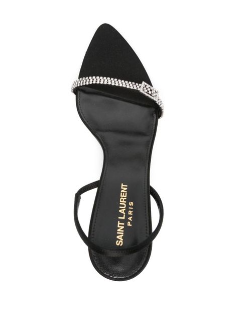 Saint Laurent Rendez-Vous 75mm leather sandals - Black