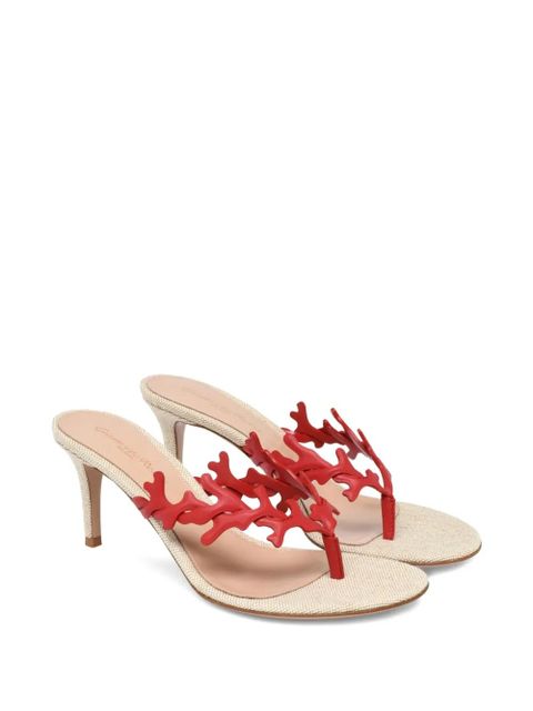 Gianvito Rossi 70mm Ocean Thong coral-appliqué heeled sandals - Neutrals - zdjęcie produktu nr 2