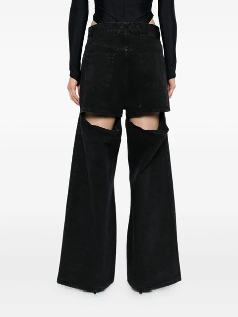 The Attico cut-out jeans - Black