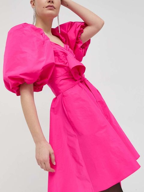 Pinko sukienka kolor różowy mini rozkloszowana - zdjęcie produktu nr 2