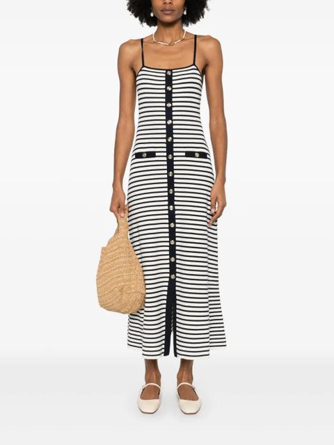Maje striped midi dress - White