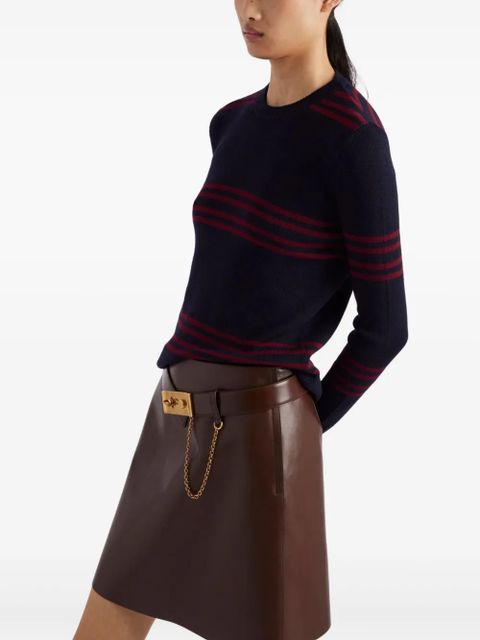 Prada belted leather miniskirt - Brown