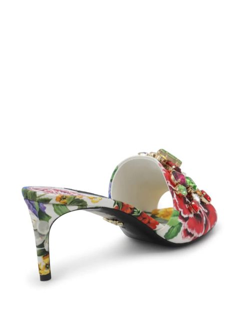 Dolce & Gabbana floral embellished sandals - Red
