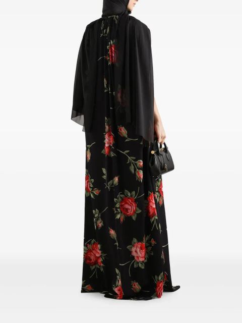 Dolce & Gabbana floral-print maxi dress - Black - zdjęcie produktu nr 2