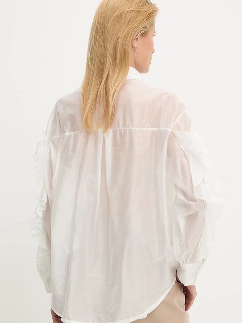 Answear.LAB koszula damska kolor biały relaxed z kołnierzykiem klasycznym