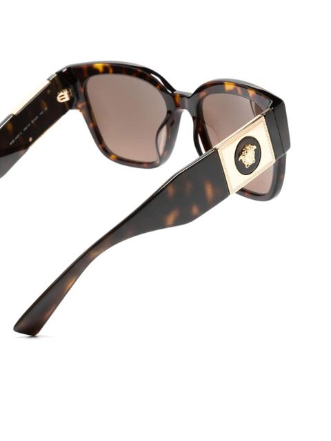 Versace Eyewear tortoiseshell-effect square-frame sunglasses - Brown