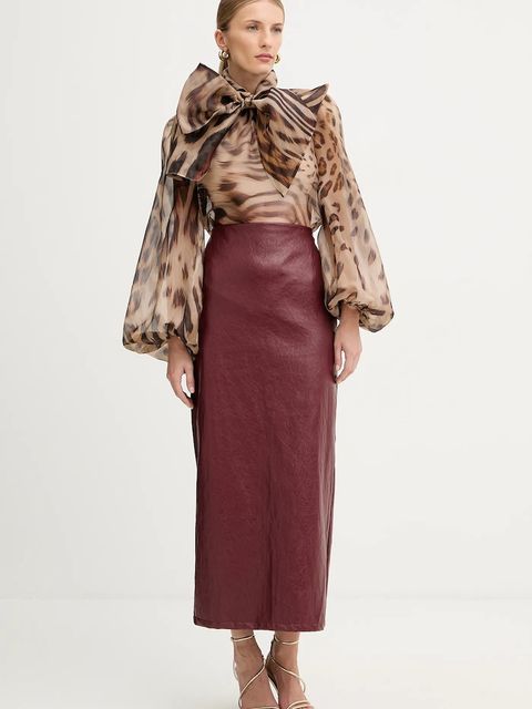 Retrofete bluzka jedwabna Peregrine damska kolor beżowy wzorzysta R-FW25-11912-11