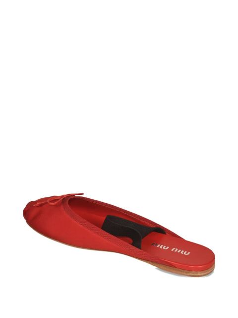 Miu Miu bow-detail mules - Red - zdjęcie produktu nr 2