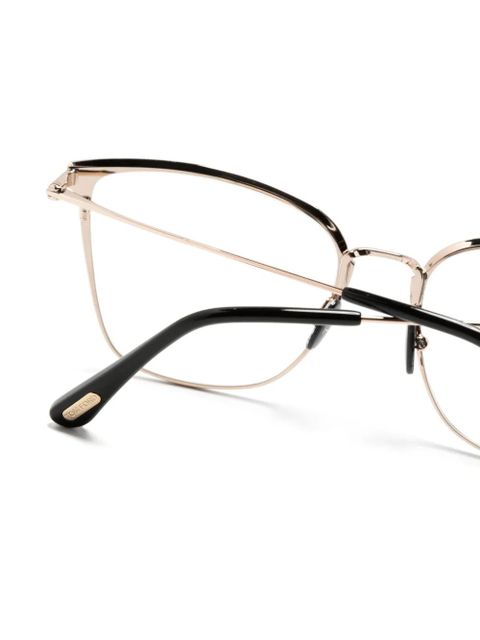 TOM FORD Eyewear metal cat eye-frame glasses - Black