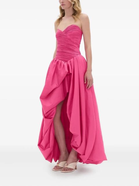 Aje Estelle ruched asymmetric maxi dress - Pink
