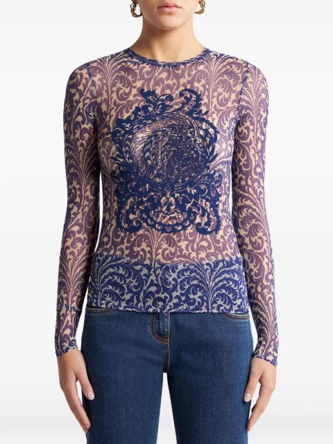 ETRO tulle t-shirt - Blue