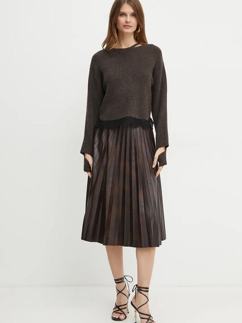 Pinko spódnica kolor brązowy maxi rozkloszowana 104440 A286 - zdjęcie produktu nr 2