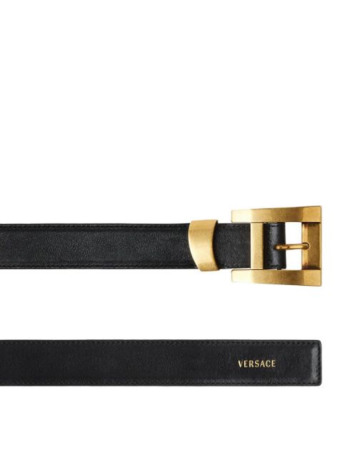 Versace leather belt 3 cm - Black - zdjęcie produktu nr 2