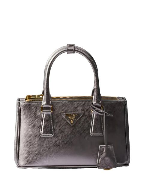 Prada mini Galleria patent-saffiano tote bag - Silver - zdjęcie produktu nr 1