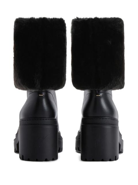 Giuseppe Zanotti MAIRI fur-cuff boots - Black
