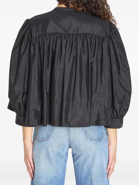 Chloé ruffled embroidered blouse - Black